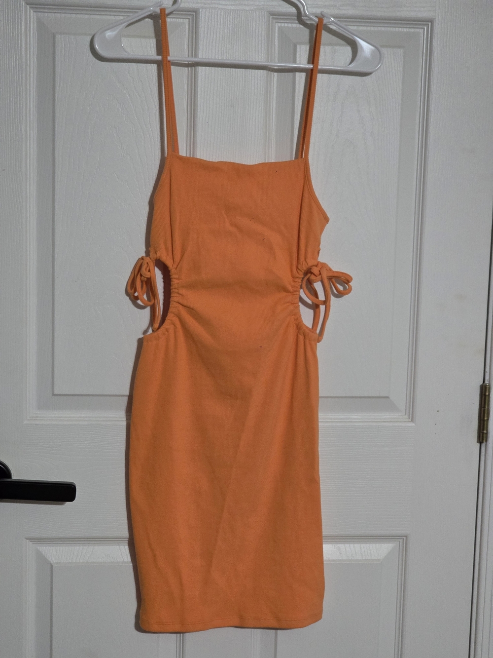 Zara Orange Cutout Mini Dress with Side Ties